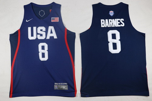 2016 Olympics Team USA #8 Harrison Barnes Navy Blue Stitched Swingman Jersey - Zenithce