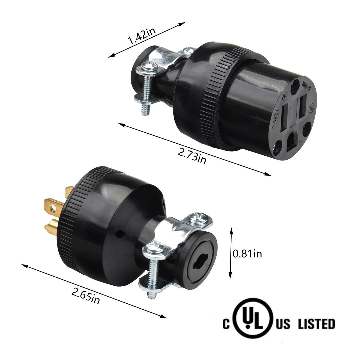 Starelo Electrical Replacement Plug & Connector Set Extension Cord Ends - Zenithce