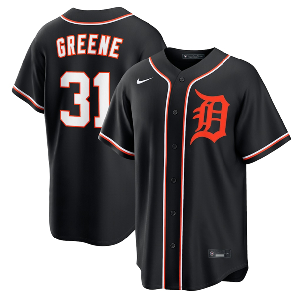 Detroit Tigers #31 Riley Greene Black Out Stitched Jersey - Zenithce