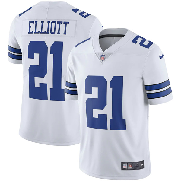Dallas Cowboys #21 Ezekiel Elliott White Stitched Vapor Untouchable Limited Nike Jersey - Zenithce