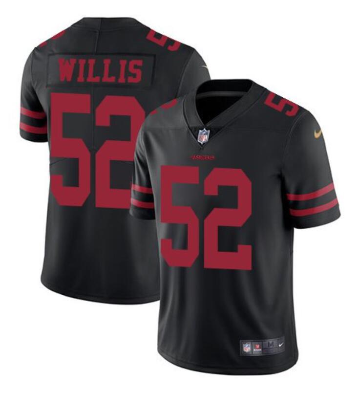 49ers #52 Patrick Willis Black Stitched Limited Rush Jersey - Zenithce