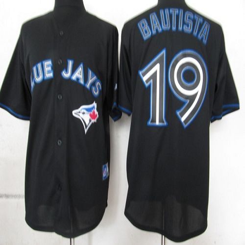 Blue Jays #19 Jose Bautista Black Fashion Stitched Jersey - Zenithce