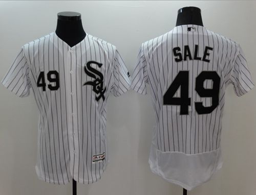 White Sox #49 Chris Sale White(Black Strip) Flexbase Authentic Collection Stitched Jersey - Zenithce