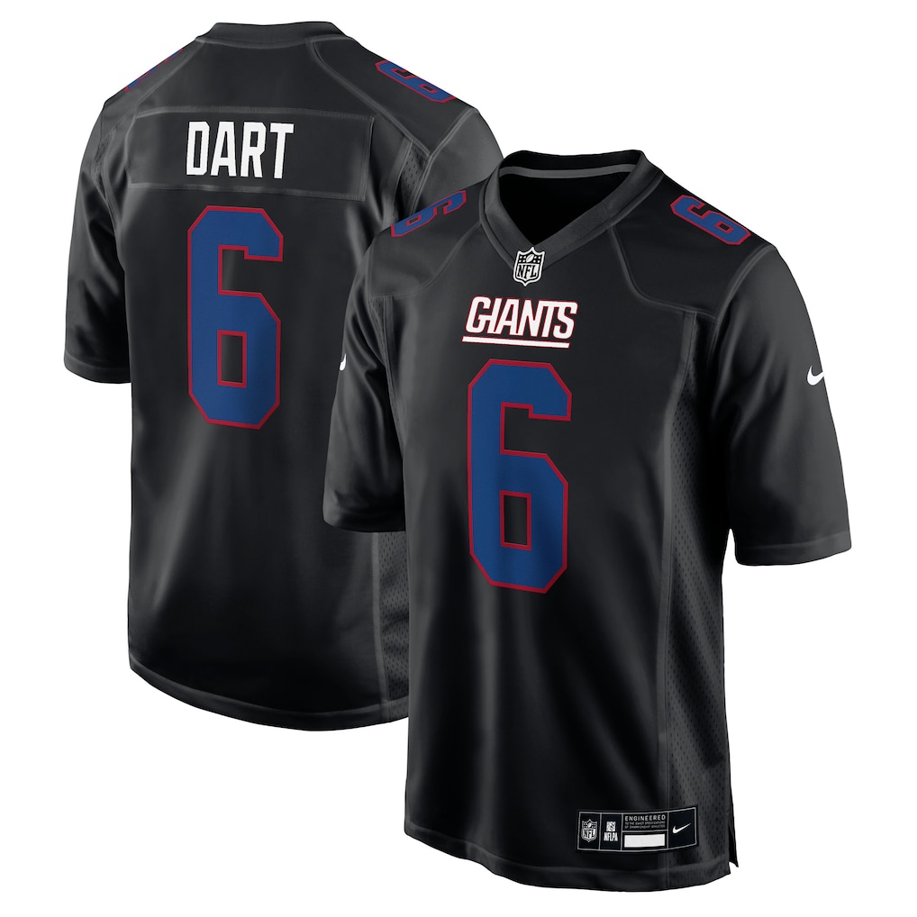 New York Giants #6 Jaxson Dart Carbon Black Fashion Game Nike Jersey - Zenithce