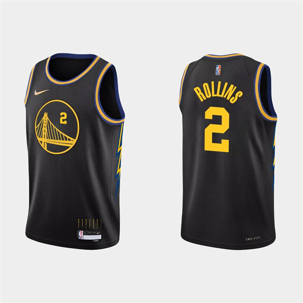 Golden State Warriors #2 Ryan Rollins 2022 Black Stitched Jersey - Zenithce