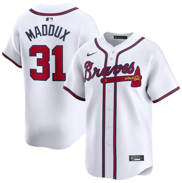 Atlanta Braves #31 Greg Maddux White 2024 Home Limited Stitched Jersey - Zenithce