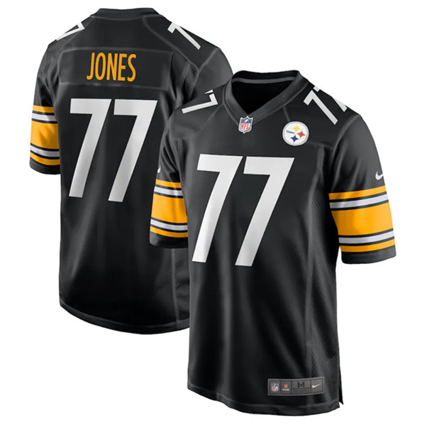 Pittsburgh Steelers #77 Broderick Jones Black Stitched Game Jersey - Zenithce