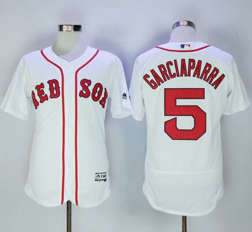 Red Sox #5 Nomar Garciaparra White Flexbase Authentic Collection Stitched Jersey - Zenithce