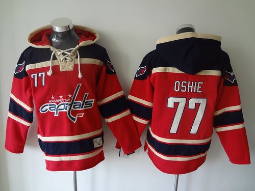 Capitals #77 T.J Oshie Red Sawyer Hooded Sweatshirt Stitched Jersey - Zenithce