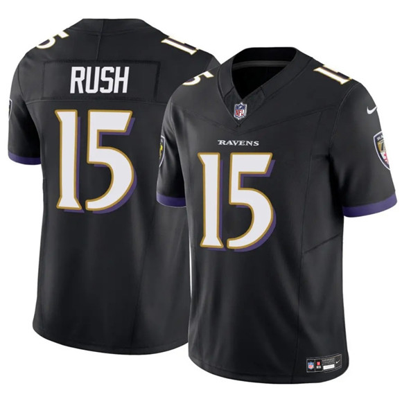 Baltimore Ravens #15 Cooper Rush Black 2025 F.U.S.E Vapor Limited Football Jersey - Zenithce