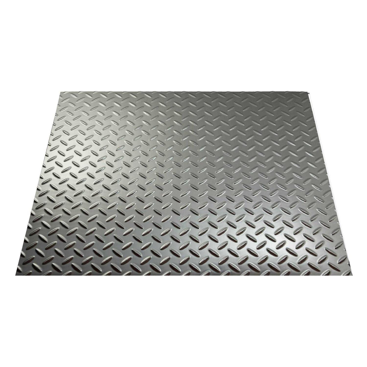 Fasade Diamond Plate Decorative Vinyl 2ft x 2ft Lay In Ceiling Tile - Zenithce
