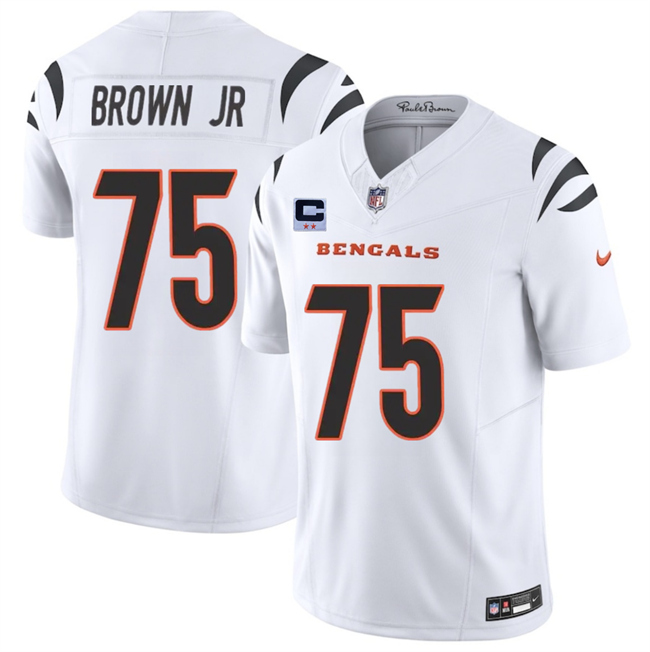 Cincinnati Bengals #75 Orlando Brown Jr White 2025 F.U.S.E. With 2-Star C Patch Vapor Untouchable Limited Stitched Jersey - Zenithce