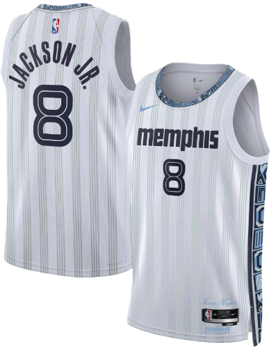 Memphis Grizzlies #8 Jaren Jackson Jr. Gray 2025-26 City Edition Swingman Stitched Jersey - Zenithce