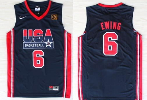 1992 Olympics Team USA #6 Patrick Ewing Navy Blue Swingman Jersey - Zenithce
