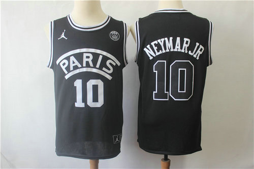 Paris Saint-Germain #10 Neymar Jr Black Jordan Fashion Jersey - Zenithce