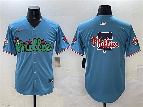 Philadelphia Phillies Team Big Logo Light Blue Phanatic Limited Stitched Jersey - Zenithce