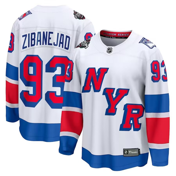 New York Rangers #93 Mika Zibanejad White 2024 Stadium Series Breakaway Stitched Jersey - Zenithce