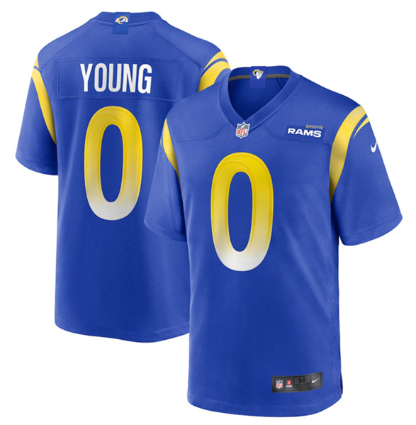 Los Angeles Rams #0 PByron Young Blue Stitched Game Jersey - Zenithce