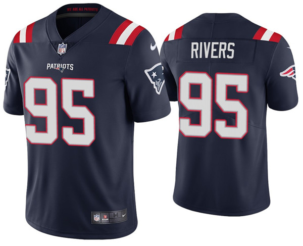 New England Patriots #95 Derek Rivers 2020 Navy Vapor Untouchable Limited Stitched Jersey - Zenithce