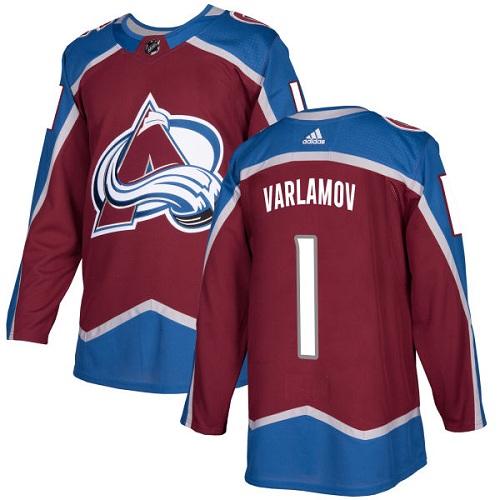 Colorado Avalanche #1 Semyon Varlamov Burgundy Stitched Jersey - Zenithce