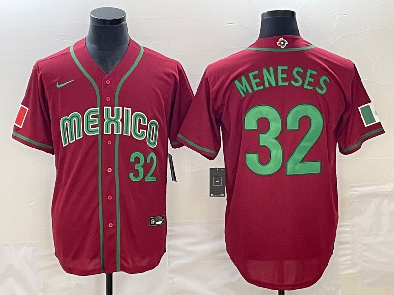 Mexico #32 Joey Meneses 2023 Red World Classic Stitched Jersey - Zenithce