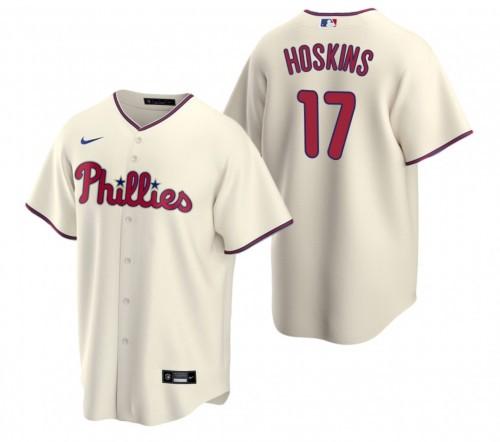 Philadelphia Phillies #17 Rhys Hoskins Cream Cool Base Stitched Baseball Jersey - Zenithce