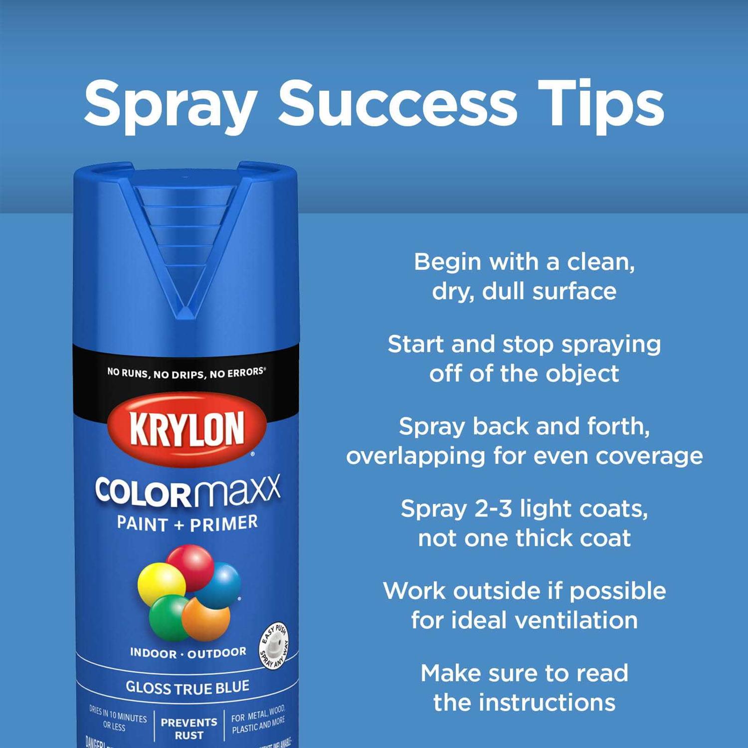 Krylon COLORmaxx Spray Paint Gloss 12 Ounce - Zenithce