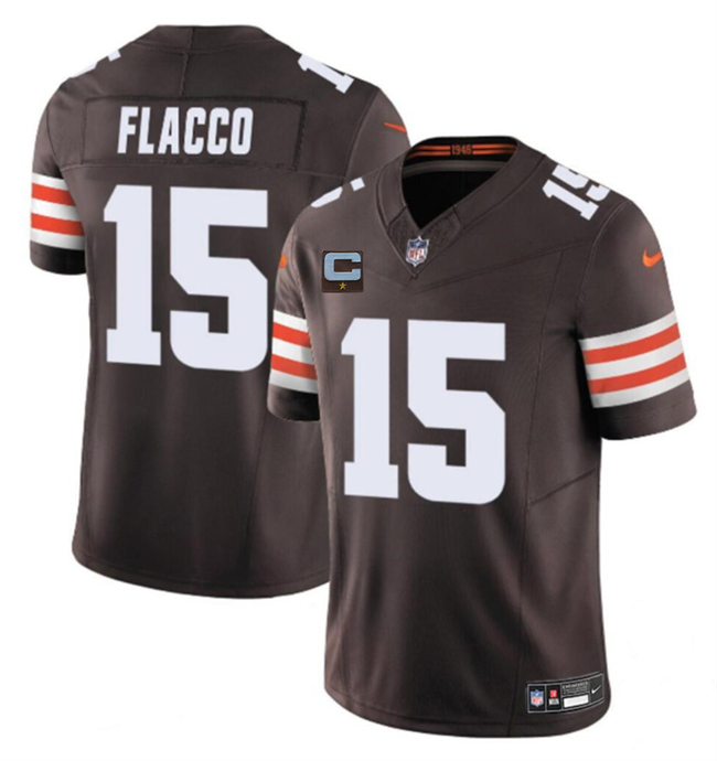 Cleveland Browns #15 Joe Flacco Brown 2025 F.U.S.E. With 1-Star C Patch Vapor Limited Stitched Jersey - Zenithce