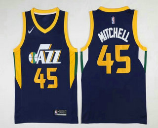 Utah Jazz #45 Donovan Mitchell Navy Blue 2017-2018 Swingman Stitched Jersey - Zenithce