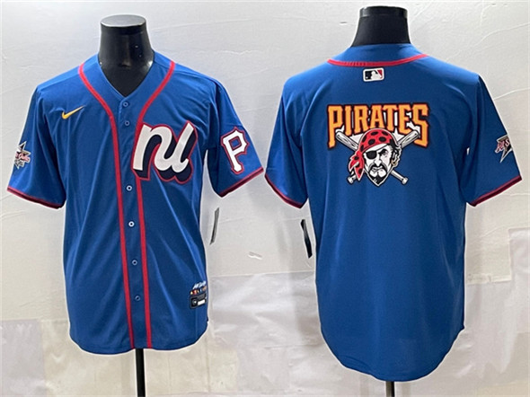 National League Pittsburgh Pirates Team Big Logo Blue 2025 All-Star Edition Limited Stitched Jersey - Zenithce