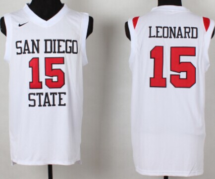 San Diego State University #15 Kawhi Leonard White Jersey - Zenithce