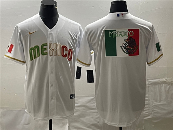 Mexico White 2023 World Classic Team Big Logo Stitched Jersey - Zenithce