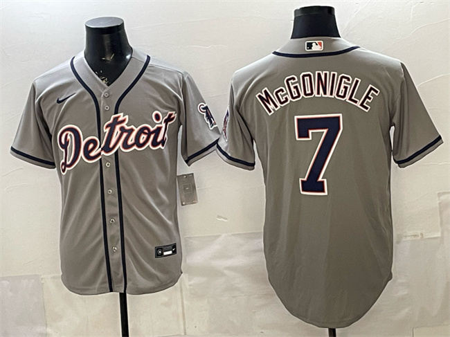 Detroit Tigers #7 Kevin McGonigle Grey Cool Base Stitched Jersey - Zenithce
