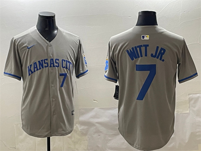 Kansas City Royals #7 Bobby Witt Jr. Gray 2024 Away Limited Stitched Jersey - Zenithce