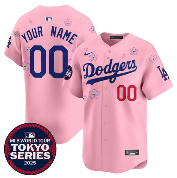 Los Angeles Dodgers Custom Pink 2025 Tokyo Series Limited Stitched Jersey - Zenithce