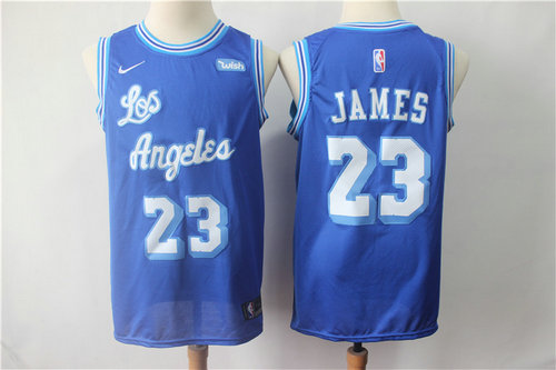 Lakers 23 LeBron James Light Blue Throwback Swingman Jersey - Zenithce