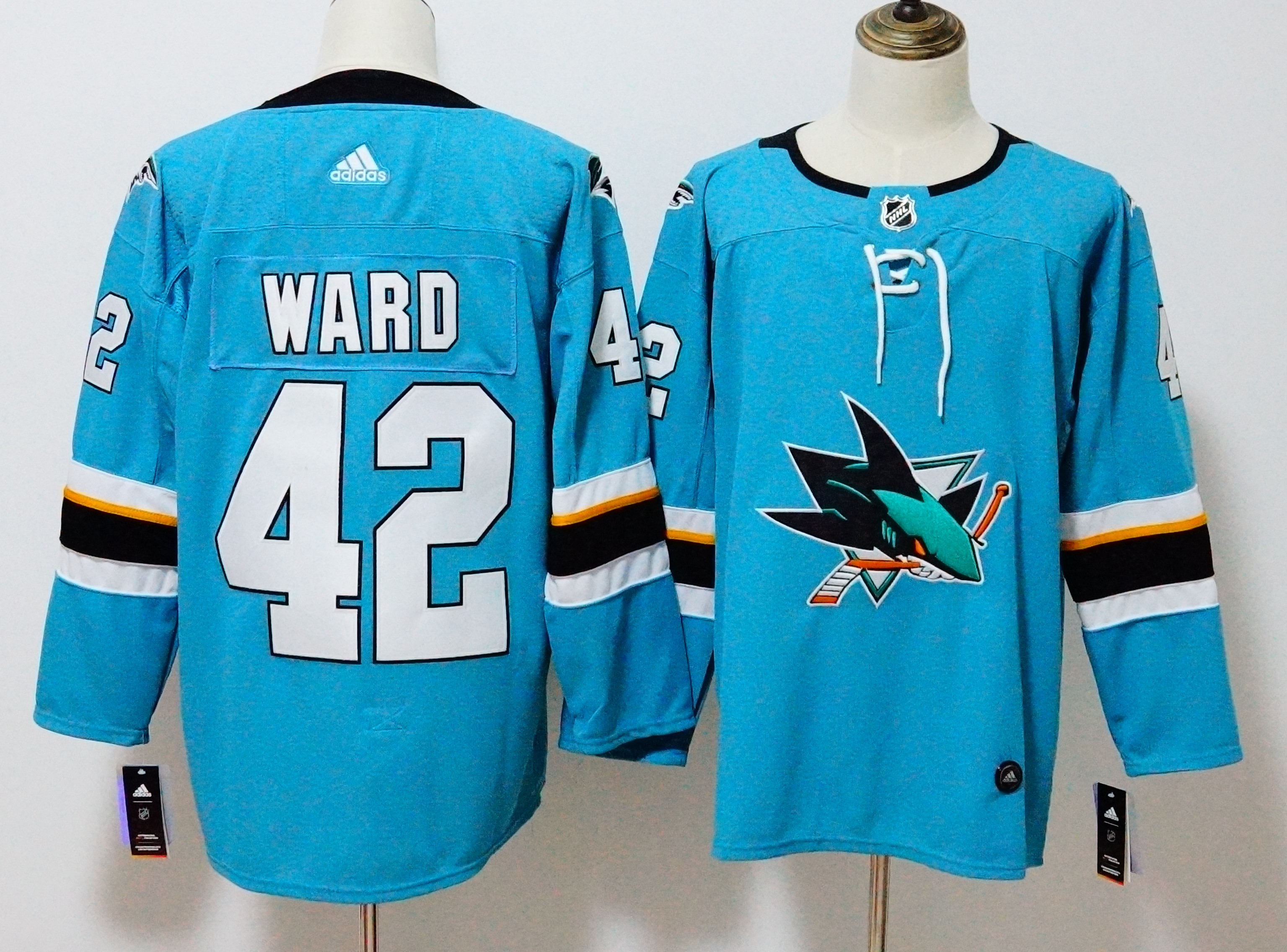San Jose Sharks #42 Joel Ward Teal Stitched Adidas Jersey - Zenithce