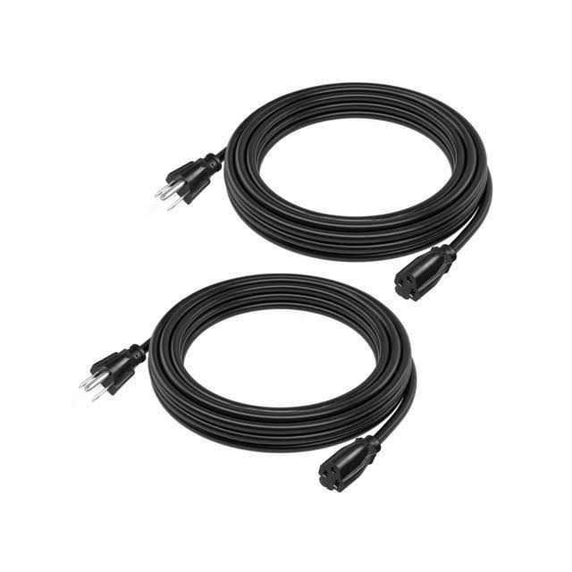 DEWENWILS 3ft Indoor Extension Cord with 3 Outlets 2 Prong 16 AWG Extension Power Cord Black 3 Pack - Zenithce