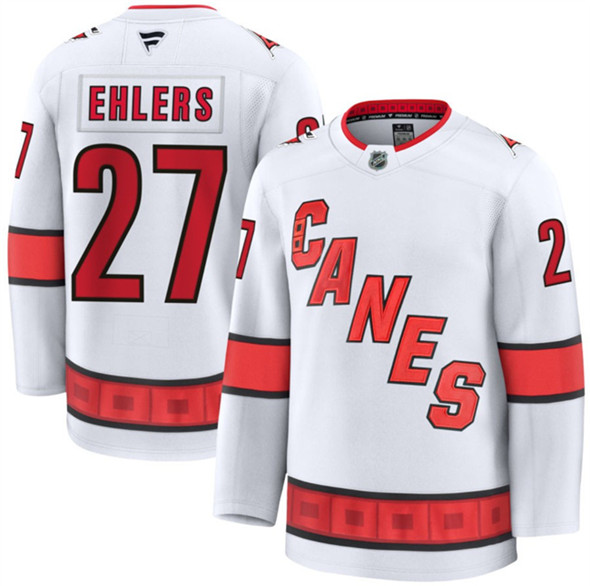 Carolina Hurricanes #27 Nikolaj Ehlers White 2024-25 Away Stitched Jersey - Zenithce