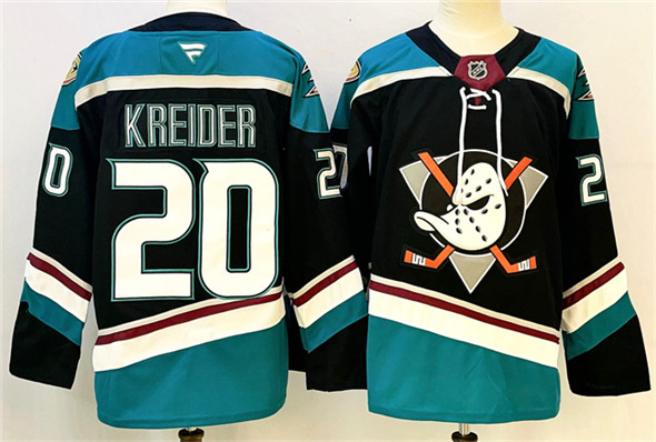 Anaheim Ducks #20 Chris Kreider Black Teal 2024-25 Stitched Jersey - Zenithce