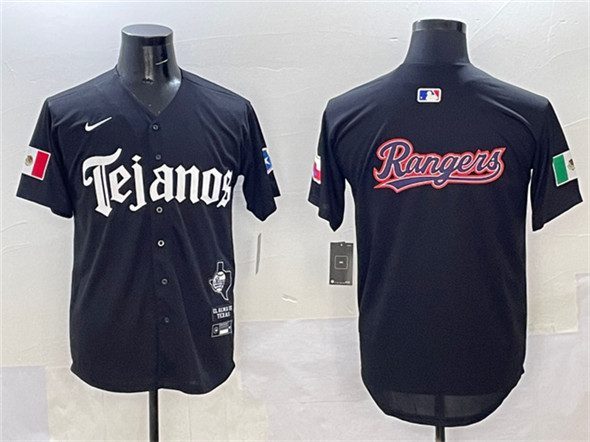 Texas Rangers Team Big Logo Black Mexico 2025 Vapor Premier Limited Stitched Jersey - Zenithce
