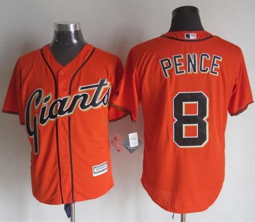 Giants #8 Hunter Pence Orange Alternate New Cool Base Stitched Jersey - Zenithce