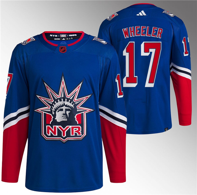 New York Rangers #17 Blake Wheeler Blue Reverse Retro Stitched Jersey - Zenithce
