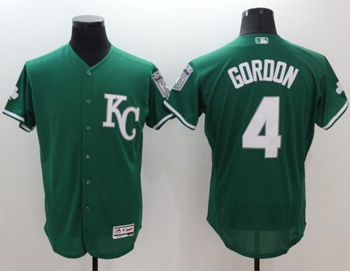 Royals #4 Alex Gordon Green Celtic Flexbase Authentic Collection Stitched Jersey - Zenithce