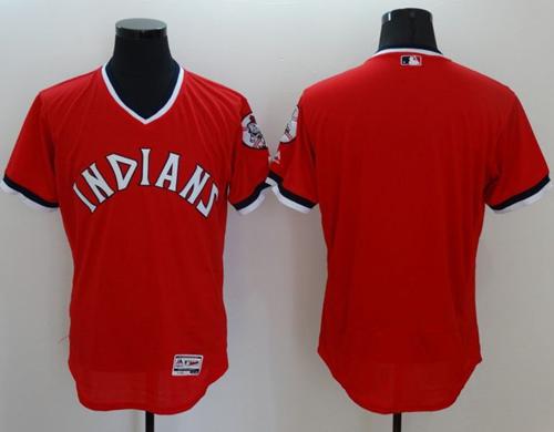 Indians Blank Red Flexbase Authentic Collection 1978 Turn Back The Clock Stitched Jersey - Zenithce
