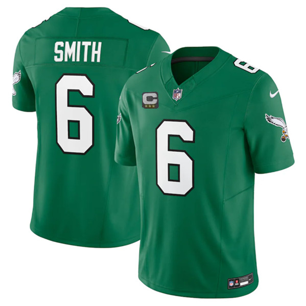 Philadelphia Eagles #6 DeVonta Smith Green 2023 F.U.S.E. With C Patch Vapor Untouchable Stitched Jersey - Zenithce