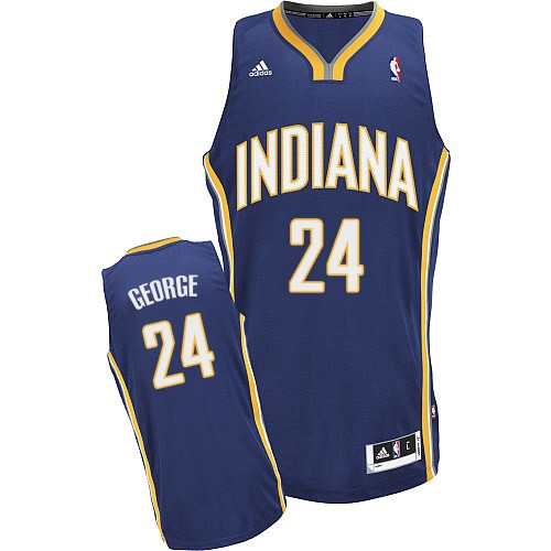 Indiana Pacers #24 Paul George Navy Blue Swingman Jersey - Zenithce