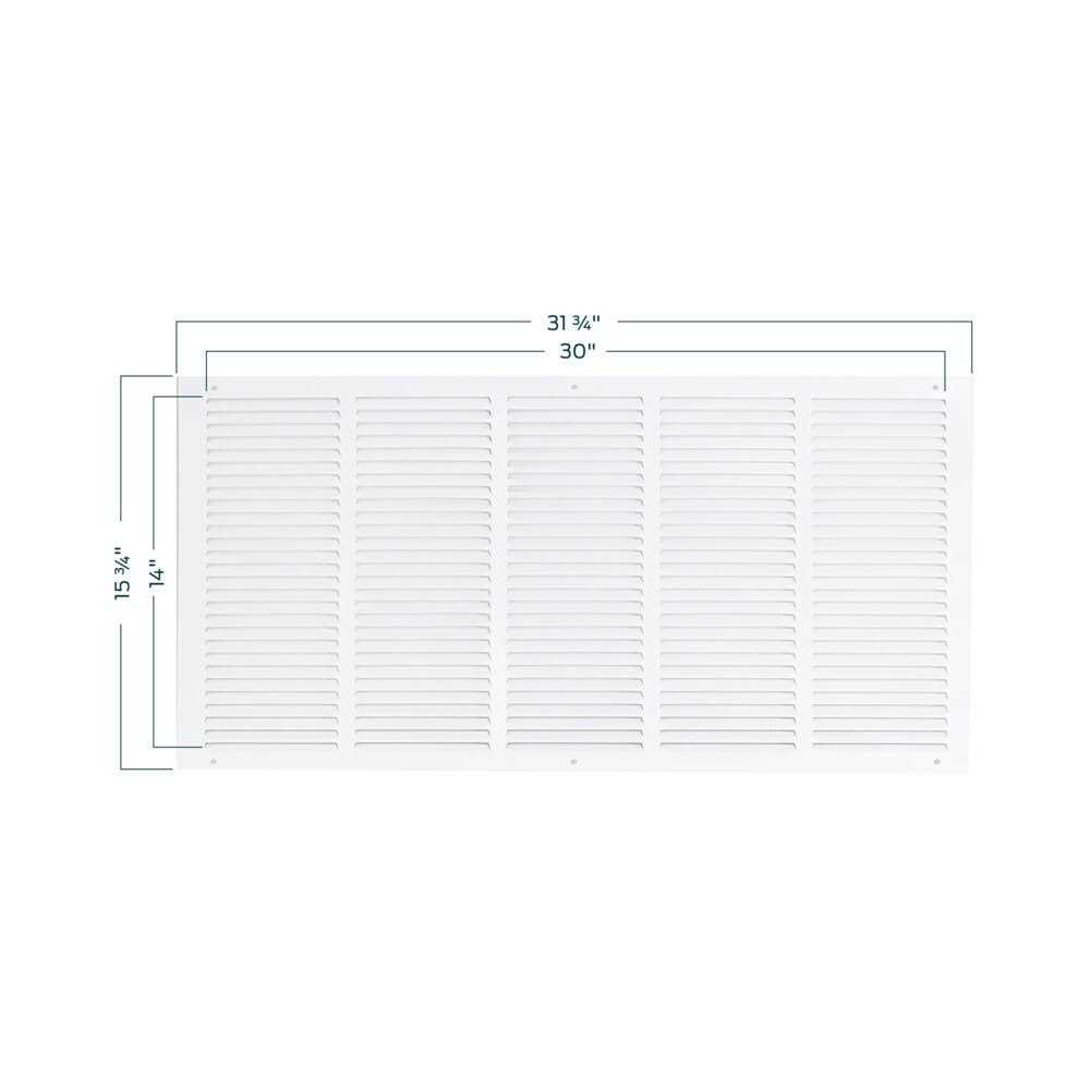 EZ-FLO Steel White Sidewall/Ceiling Return Air Grille - Zenithce