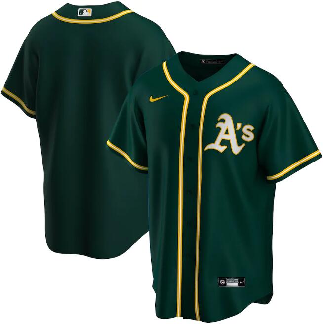 Oakland Athletics Green Blank Cool Base Stitched Jersey - Zenithce