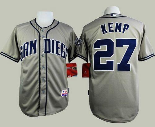 Padres #27 Matt Kemp Grey Cool Base Stitched Jersey - Zenithce